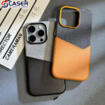 Advanced Built-in Strong Magnetic Patchwork of Cloth Leather Insert Card Metal Lens Protection Phone case
