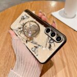 3D Butterfly Kickstand Bling Glitter Diamond Marble Ring Stand Shockproof Women Girls Rhinestone Phone Case - Image 2