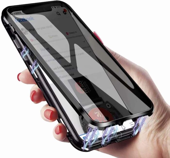 Anti-peeping Magnetic Tempered Glass Cases for iPhone - Image 1