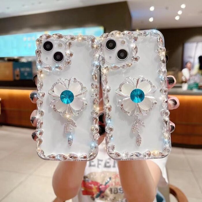 New Diy Glitter Diamond Sparkling Bling-bling Fancy Jewellery Flower Girl Phone Case - Image 2