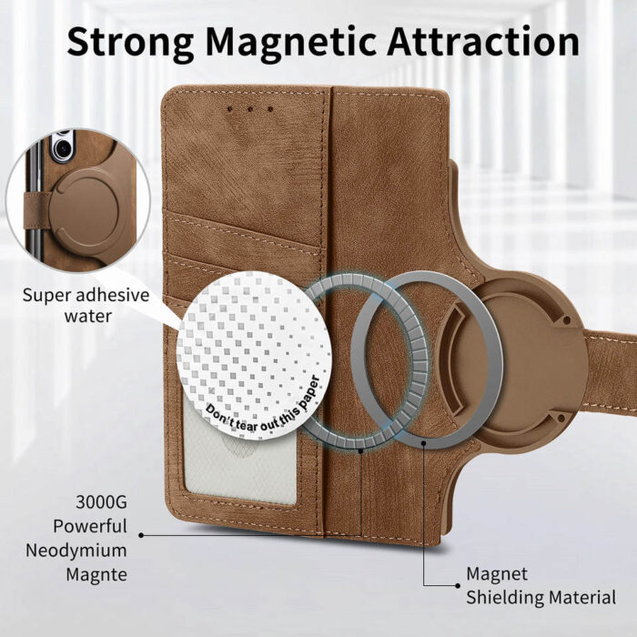 Luxury Leather Phone Case for Samsung Zfold7 Plus Magnetic Phone Case - Image 2