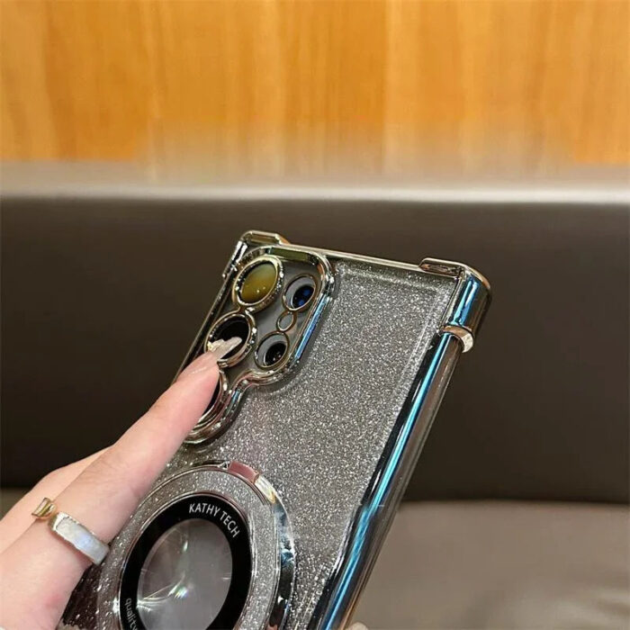 Hot Glitter Clear Magnetic Phone Case for Samsung - Image 2