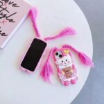 3D Cute Pink Braid Girl Silicone Drop- Proof Phone Case - Image 6