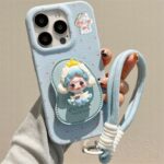 DIY Cartoon Girl Stand Phone Case with Strap - Image 7