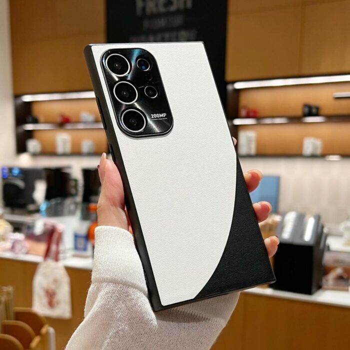 For Samsung S24 Mobile Phone Case Leather Color-matching Lens All-inclusive Drop-resistant Protective Case for Samsung S23 S22 - Image 3