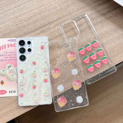 Women Transparent Strawberry Fashion Korean Ins Style Phone Case
