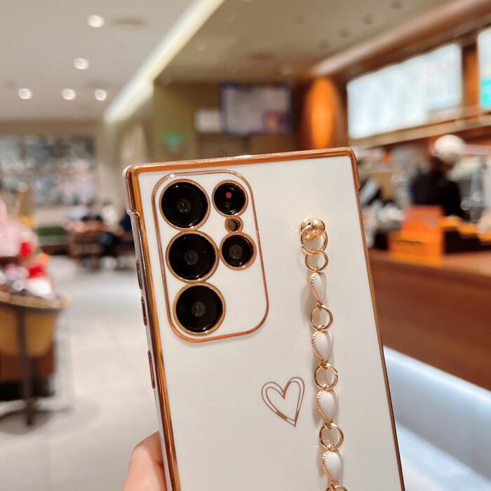 Luxury Plating TPU Girly Cover Love Heart Bracelet Mobile Phone Cases - Image 3