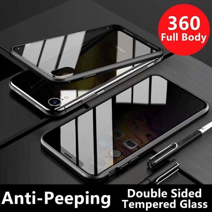 Anti-peeping Magnetic Tempered Glass Cases for iPhone - Image 2