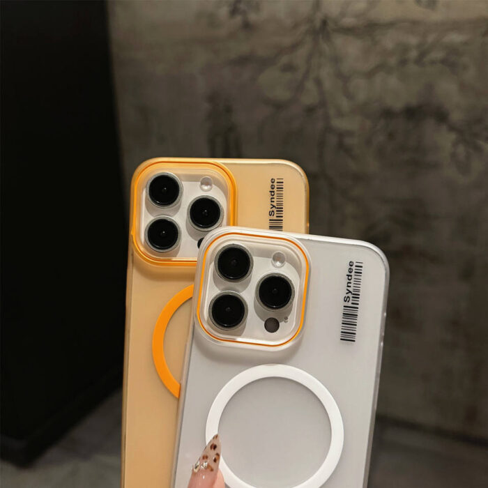 Fashion Skin-sensitive Magnetic Scrub Mobile Phone Case for iPhone 11 12 13 14 15 16 17 Pro Max Translucent Simple Mobile Covers - Image 3