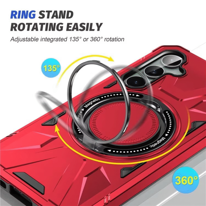 For Samsung Galaxy (S22 S23 S24 S25 Ultra) Phone Case Shock Absorbing Magnetic Smart with 360 Kickstand Phone Cover - Image 6