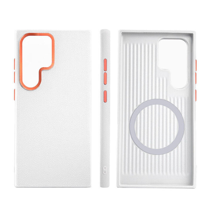 Premium PU Leather Magnetic With Camera Frame Skin Feel Phone Case - Image 6