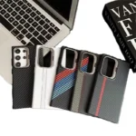 Luxury Carbon Fiber Phone Case for Samsung Electroplate Bracket - Image 7