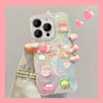 Cartoon Girl Rabbit Love Heart Bear Doll Camlet Style TPU Mobile Phone Cover Case for Iphone - Image 2
