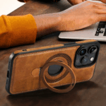 PU Leather Magnetic Kickstand Mobile Phone Back Cover - Image 6