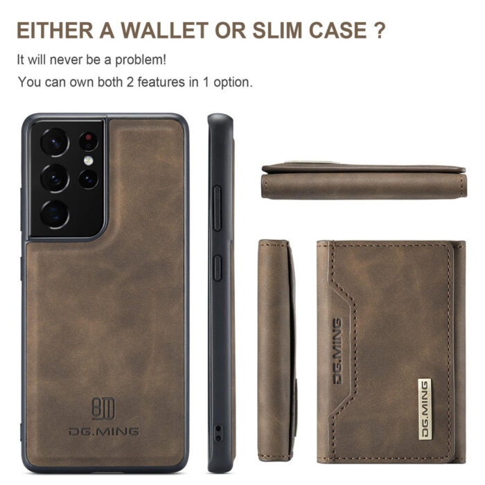Phone case Removable Magnetic Card Solt Holder Leather Mobile Phone Bags for Samsung Galaxy - Image 2
