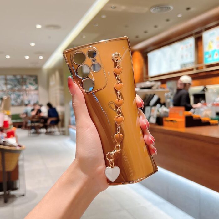 Luxury Plating TPU Girly Cover Love Heart Bracelet Mobile Phone Cases - Image 5