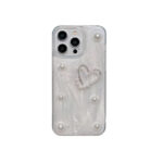 Fashion Girls Transparent Epoxy Heart Shaped Pearl butterfly Phone case - Image 6