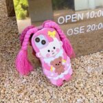 3D Cute Pink Braid Girl Silicone Drop- Proof Phone Case - Image 5