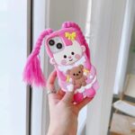 3D Cute Pink Braid Girl Silicone Drop- Proof Phone Case - Image 2