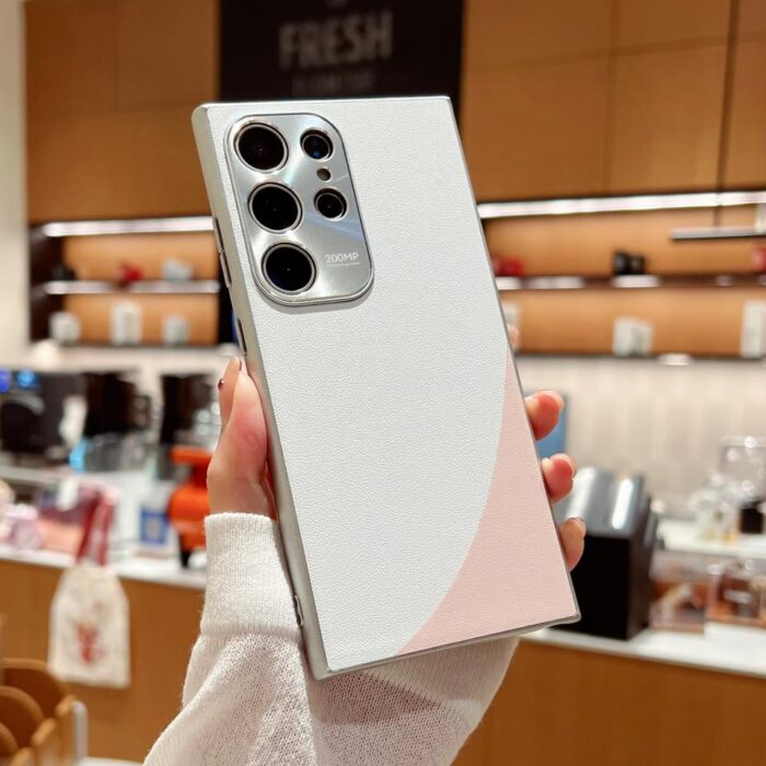 For Samsung S24 Mobile Phone Case Leather Color-matching Lens All-inclusive Drop-resistant Protective Case for Samsung S23 S22 - Image 5