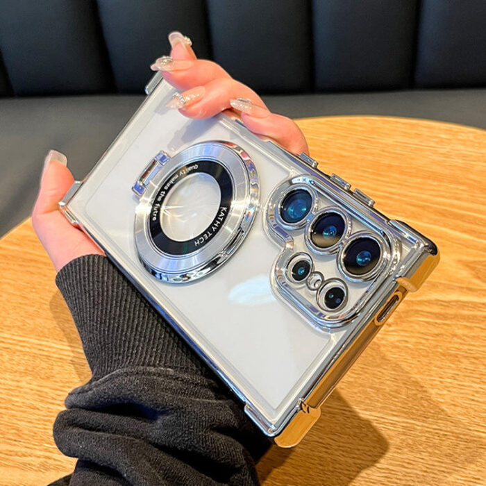 Luxury Design Magnetic Bracket Anti-Drop Plating TPU Cover Phone Case - Image 6