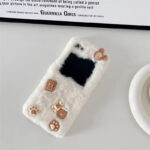 Girly Pink White Plush Phone Case for Samsung Galaxy Z Flip - Image 4