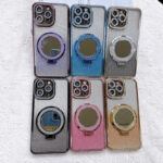 Hot Diamond Design Girl Phone case with Glitter Mirror Holder - Image 6