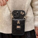 3D Bow Cartoon Bear Premium Mobile Cover PU Leather Soft With Lanyard Bag Phone Case - Image 5