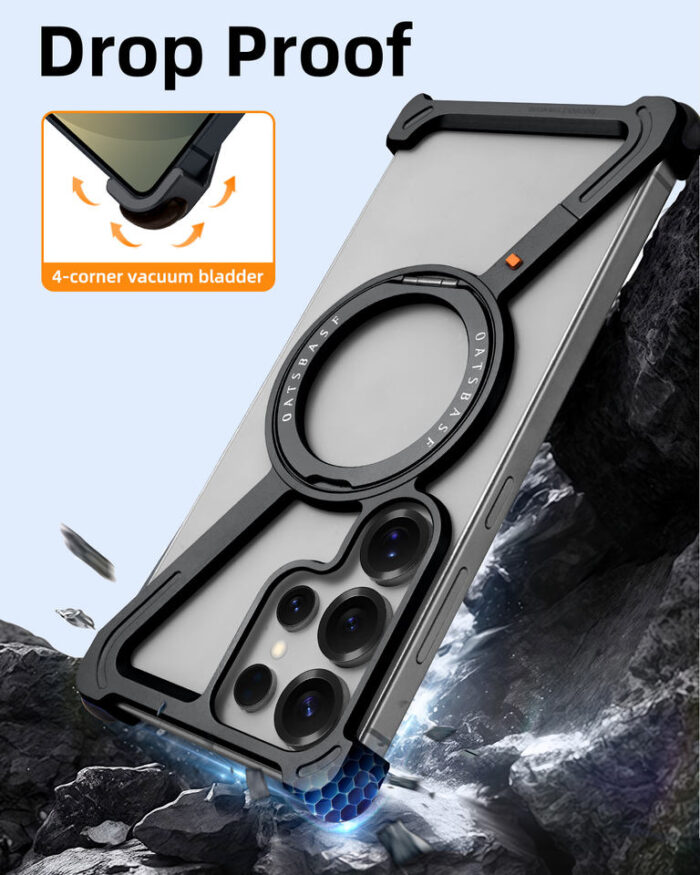 Z Case Edge-less Metal Phone Case with 360 Degree Rotatable Kickstand , Wireless Charging Supported - Image 4