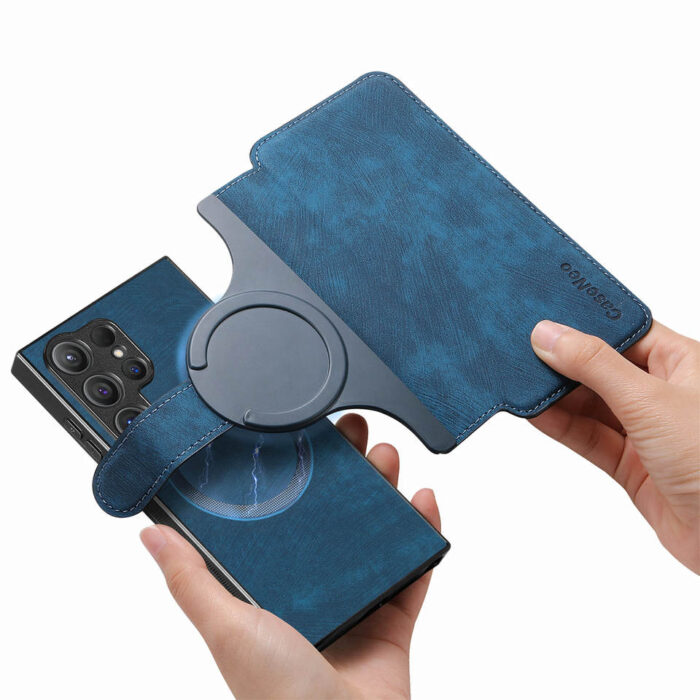 Premium PU Leather Magnetic Mobile Phone Case for Samsung - Image 4