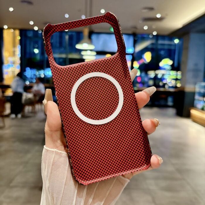 New Carbon Fiber Textured Magnetic Cell Phone Case - Image 6
