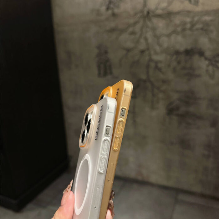 Fashion Skin-sensitive Magnetic Scrub Mobile Phone Case for iPhone 11 12 13 14 15 16 17 Pro Max Translucent Simple Mobile Covers - Image 4