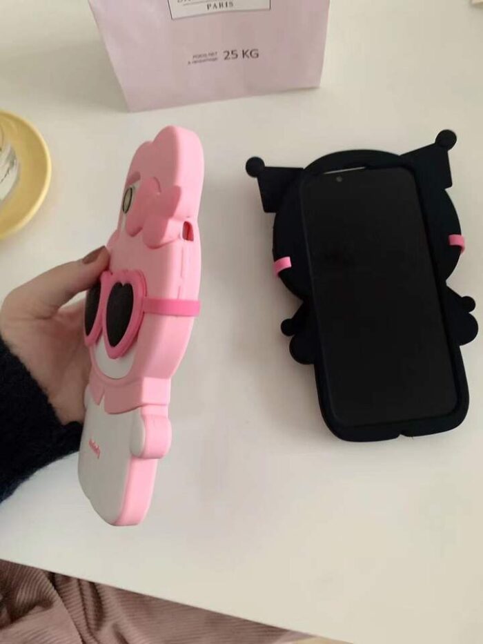 Lovely Lady Girl Cartoon Silicone Mobile Cover - Image 4