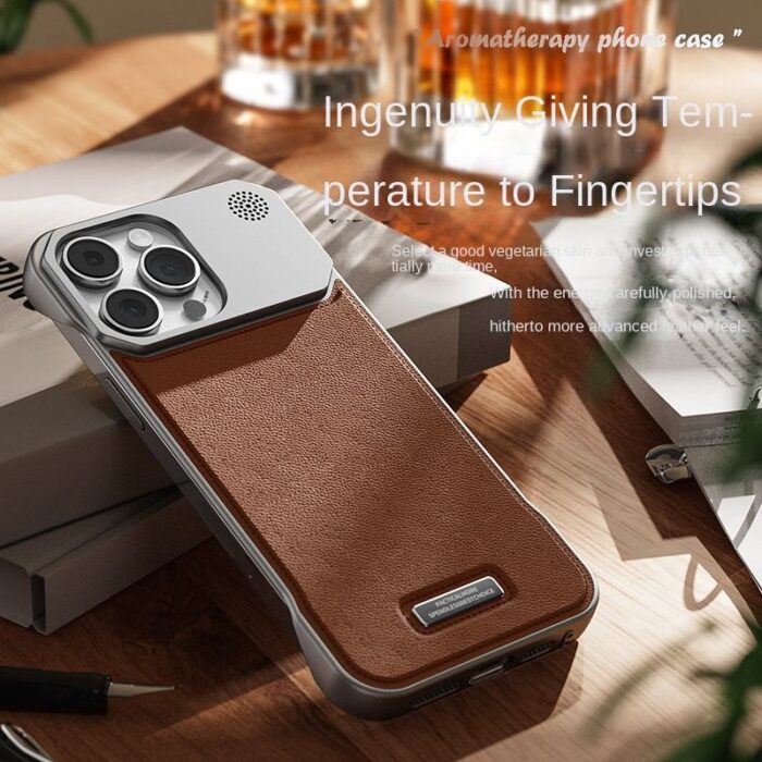 Leather Aromatherapy Magnetic Phone Case - Image 4