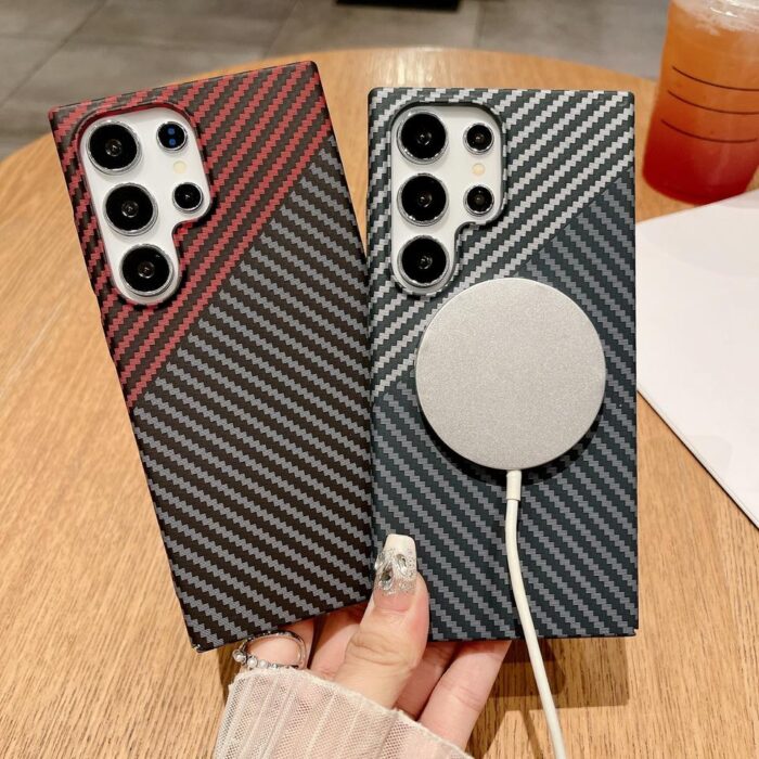 Phone case iPhone 12 13 14 15 16 17 Pro Max Carbon Fiber Pattern Magnetic Cover - Image 2