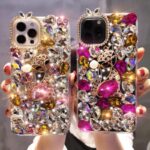 New Luxury Women Design Glitter Women Girl Bling Diamond Pearl Soft Tpu Back Rhinestones Phone Case