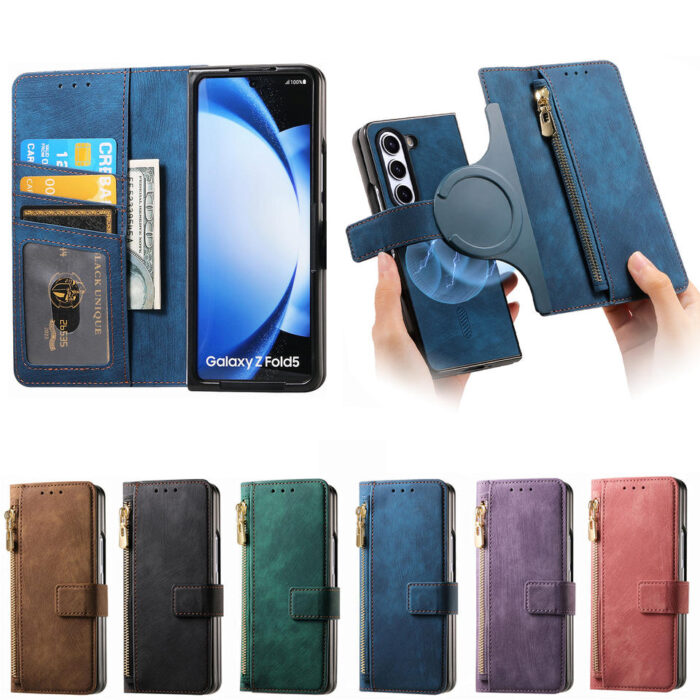 Luxury Leather Phone Case for Samsung Zfold7 Plus Magnetic Phone Case - Image 6