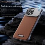 Leather Aromatherapy Magnetic Phone Case - Image 3