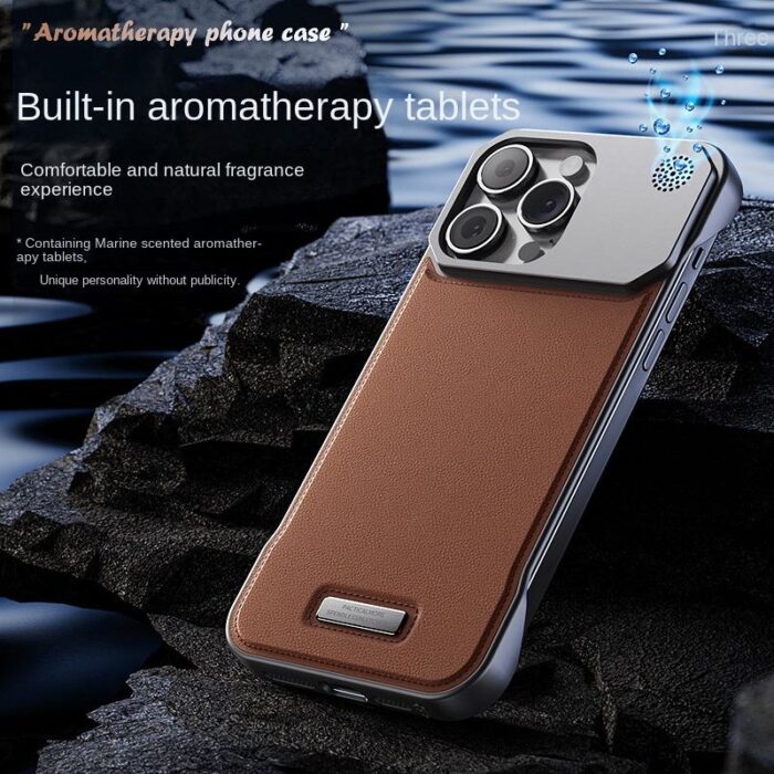 Leather Aromatherapy Magnetic Phone Case - Image 3