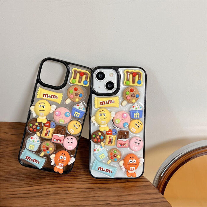 3D Cartoon Candy Chocolate Bean Phone Case for IPhones - Image 4
