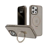 Metal Bracket Matte PC Rotating Kickstand Magnet Phone Case - Image 5