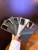 Luxury Carbon Fiber Phone Case for Samsung Electroplate Bracket - Image 3