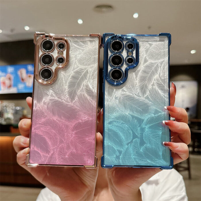 New Creative Feather Pattern Clear Cover - Image 1