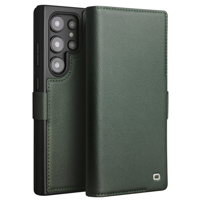 QIALINO 100% Handmade Full Grain Calf Leather Magnetic Wallet Case - Image 7