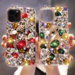 New Luxury Women Design Glitter Women Girl Bling Diamond Pearl Soft Tpu Back Rhinestones Phone Case - Image 2
