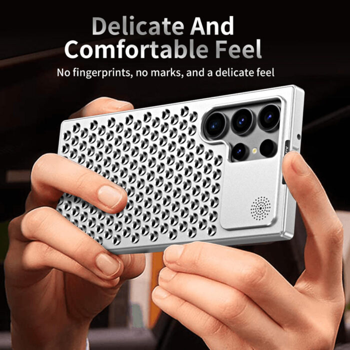 High Quality Aluminum Alloy Anti Heat Ice-feel Case with Aromatherapy Metal Anti-fall Cooling Phone Case - Image 5