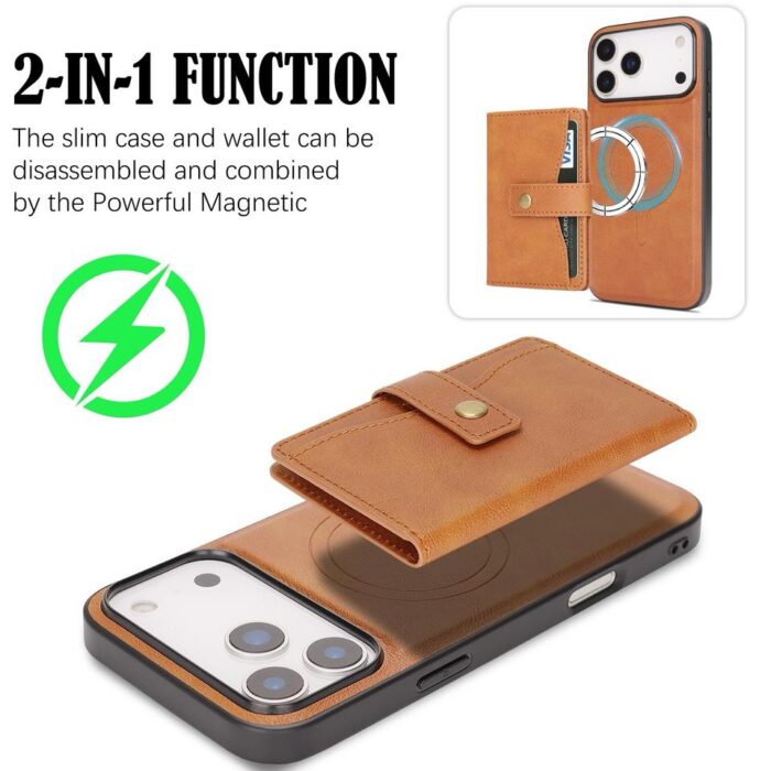 Premium Pu Leather with Strong Magnetic Back Card Holder Wallet Phone case - Image 3