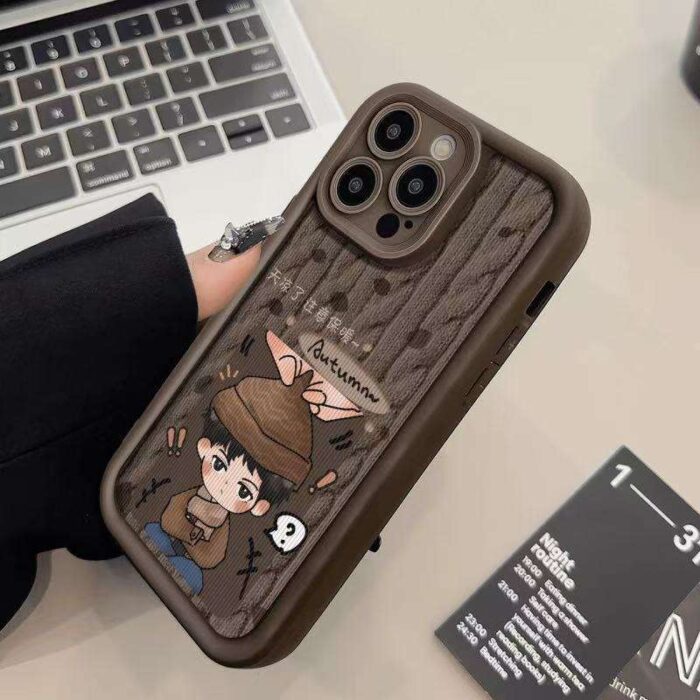 Couple Girl Boy Print Ladder Lens Style Shockproof TPU Mobile Phone Cover - Image 5