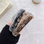 High Quality TPU Warmer Fur Girls Woman Winter Shockproof Cartoon Pearl Bear Phone Cases - Image 5