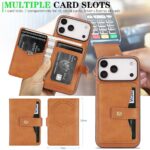 Premium Pu Leather with Strong Magnetic Back Card Holder Wallet Phone case - Image 2